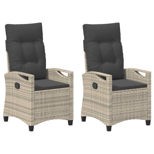 Градински стол 2 pcs Светло сиво и тъмно сиво 56 x 60 x 112 см