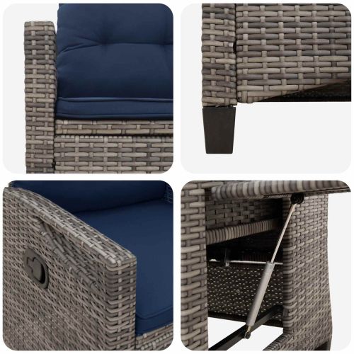 Лежанка за градина 56 x 60 x 112 см стомана