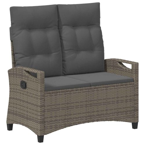 Градинска пейка с възглавница Сив и тъмен сив 105 x 60 x 112 см