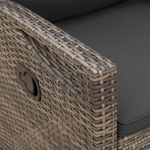 Градинска пейка с възглавница Сив и тъмен сив 105 x 60 x 112 см