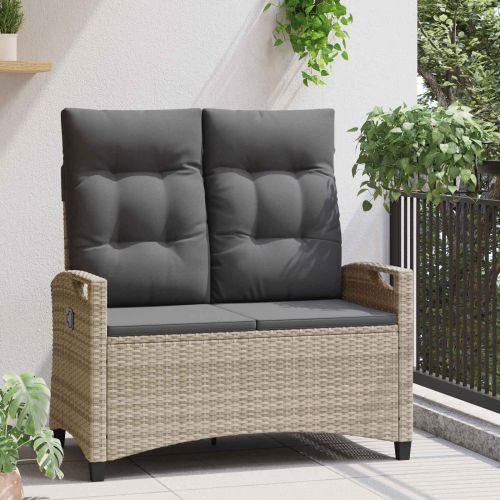 Градинска пейка с възглавница 105 x 60 x 112 см стомана