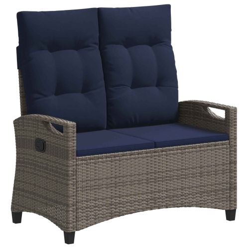 Градинска пейка с възглавница 105 x 60 x 112 см стомана