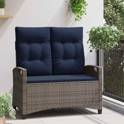 Градинска пейка с възглавница 105 x 60 x 112 см стомана