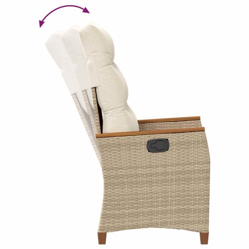 Лежанка за градина Бежов и кремав 64 x 57,5 x 112 см полиратан