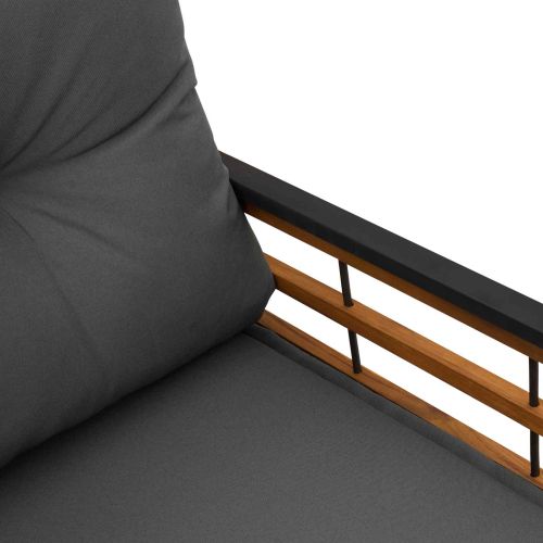 Дървена слоеста пейка Едноцветен Димирано сиво 114 x 55 x 77 см