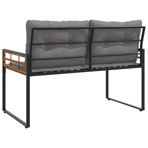 Дървена слоеста пейка с възглавница Светлосиво 114 x 55 x 77 см