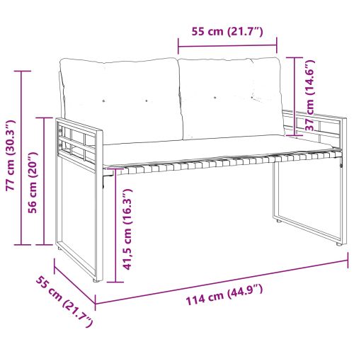 Дървена слоеста пейка с възглавница Тюркоаз 114 x 55 x 77 см