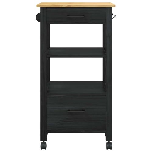 Кухненска количка MONZA Черен 48 x 40 x 88,5 см Солиден бор