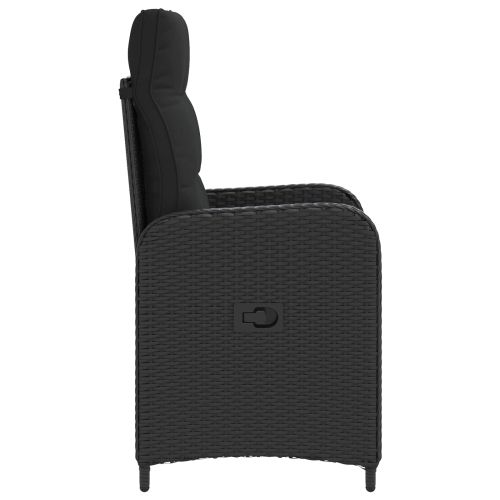 Лежанка за градина Черен 57 x 63 x 94 см полиратан