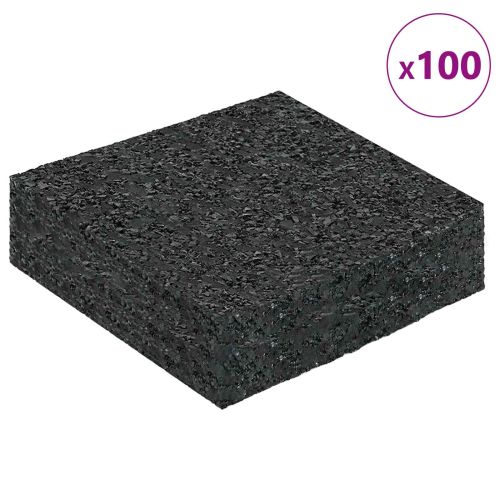 Подложка от гумена гранулат Черен 9 x 9 x 2 см Каучук