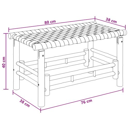 Градинска пейка Естествен 80 x 38 x 40 см Бамбук