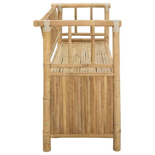 Градинска Пейка за Съхранение Естествен 110 x 47 x 80 см Бамбук