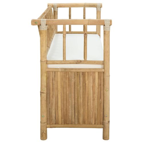 Градинска Пейка за Съхранение Естествен 110 x 47 x 80 см Бамбук