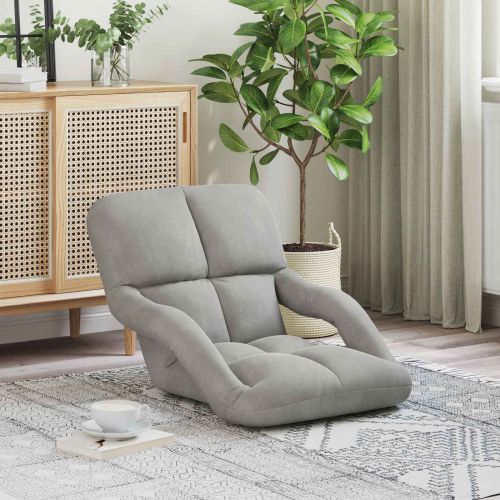 Подово кресло Светлосиво 58 x 62 x 58 см Кадифе