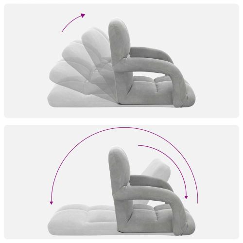 Подово кресло Светлосиво 58 x 62 x 58 см Кадифе