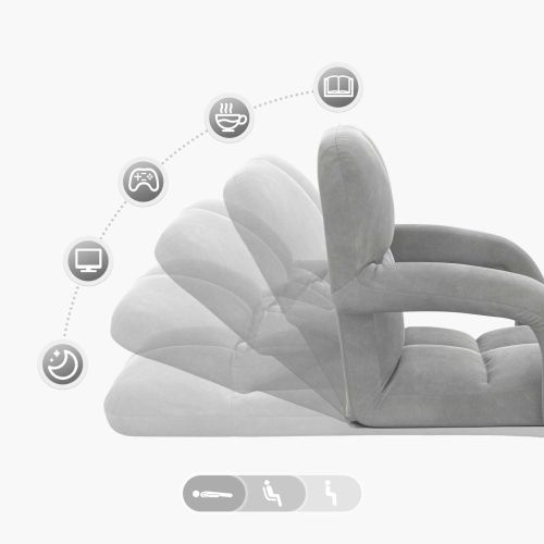 Подово кресло Светлосиво 58 x 62 x 58 см Кадифе