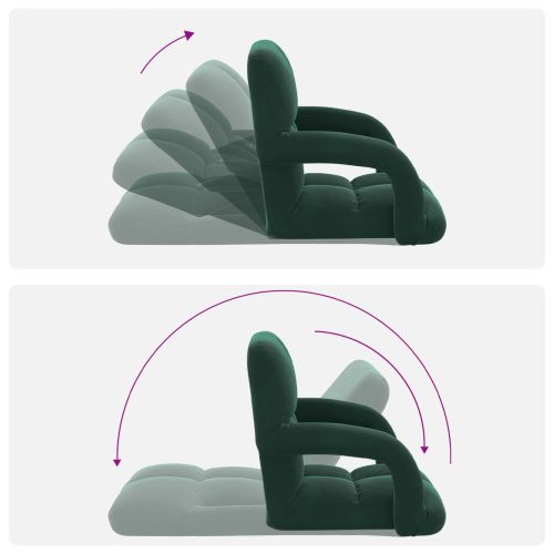 Подово кресло Тъмен зелен 58 x 62 x 58 см Кадифе