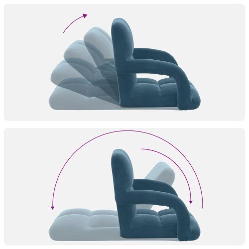 Подово кресло Синьо 58 x 62 x 58 см Кадифе