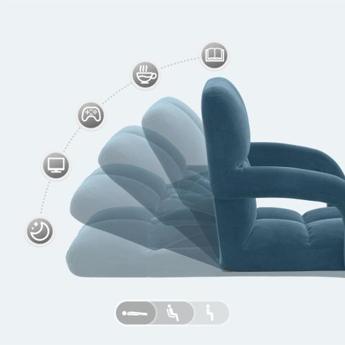 Подово кресло Синьо 58 x 62 x 58 см Кадифе