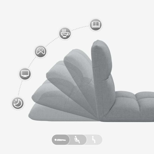 Подово кресло Светлосиво 50 x 61 x 57 см текстил