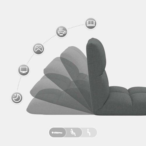 Подово кресло Тъмен сив 50 x 61 x 57 см текстил