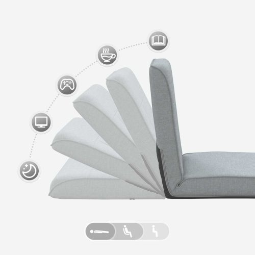 Подово кресло Светлосиво 50 x 73 x 60 см текстил