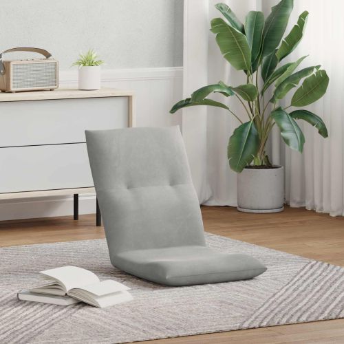 Подово кресло Светлосиво 46 x 50 x 61 см Кадифе