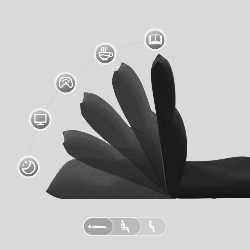 Подово кресло Черен 46 x 50 x 61 см Кадифе