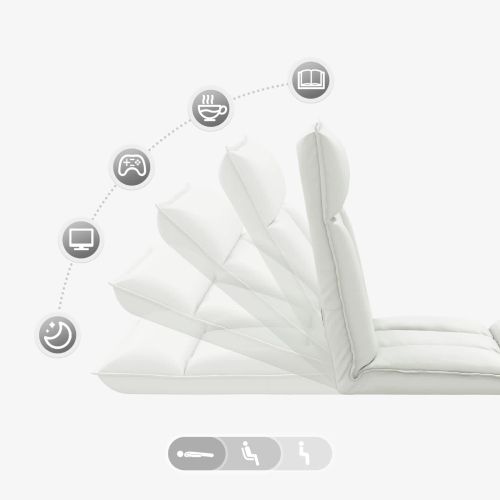 Подово кресло Бял 55 x 61 x 70 см Изкуствена