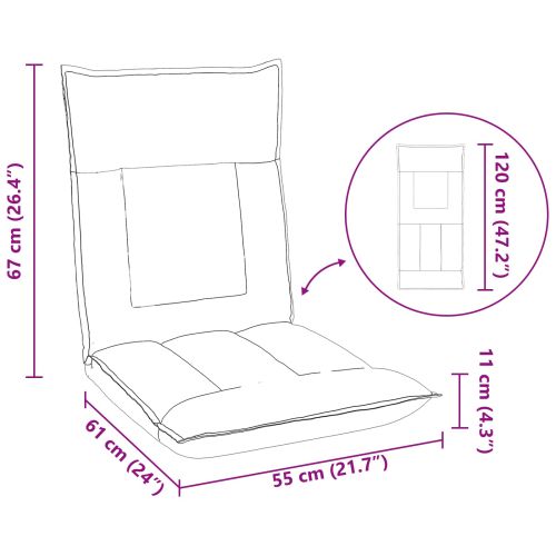Подово кресло Тъмен сив 55 x 61 x 70 см текстил