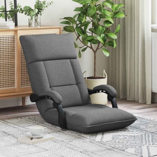 Подово кресло Тъмен сив 66 x 66 x 80 см текстил