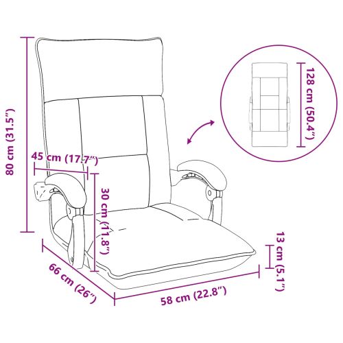 Подово кресло Тъмен сив 66 x 66 x 80 см текстил