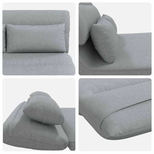 Подово кресло Светлосиво 110 x 82 x 55 см текстил