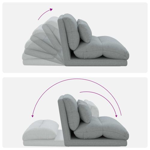 Подово кресло Светлосиво 110 x 82 x 55 см текстил