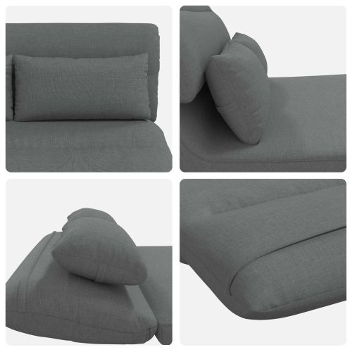 Подово кресло Тъмен сив 110 x 82 x 55 см текстил