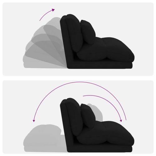 Подово кресло Черен 110 x 82 x 55 см текстил