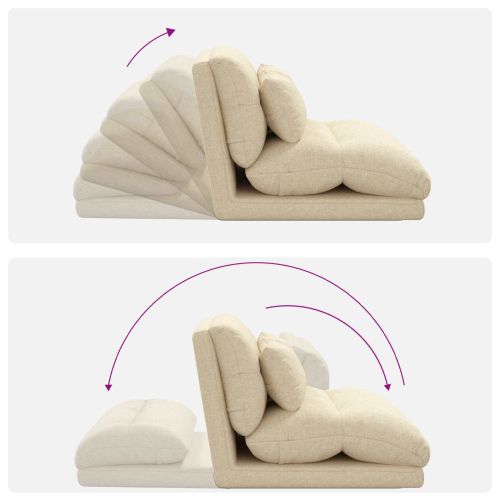 Подово кресло Крем 110 x 82 x 55 см текстил