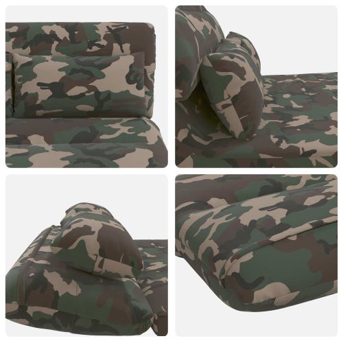 Подово кресло Военнозелено 110 x 82 x 55 см текстил