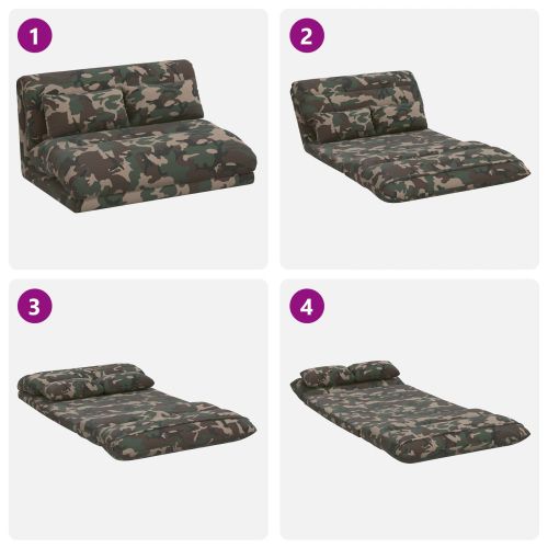 Подово кресло Военнозелено 110 x 82 x 55 см текстил