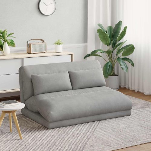 Подово кресло Светлосиво 110 x 82 x 55 см Кадифе