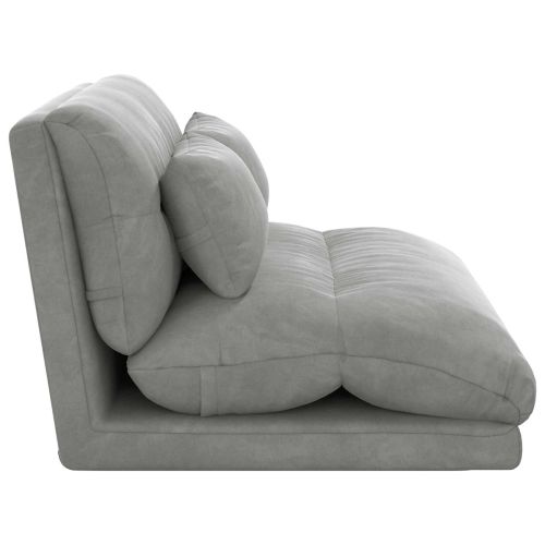 Подово кресло Светлосиво 110 x 82 x 55 см Кадифе