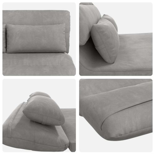 Подово кресло Светлосиво 110 x 82 x 55 см Кадифе