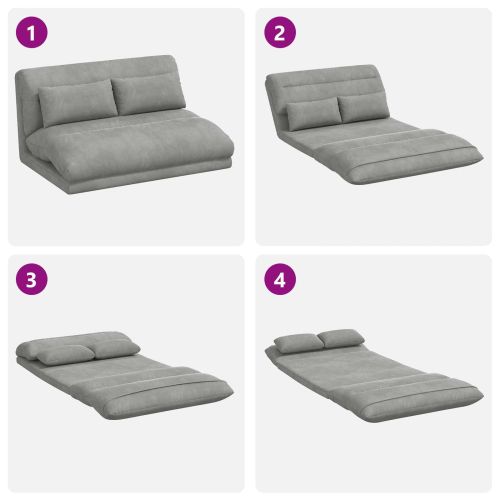 Подово кресло Светлосиво 110 x 82 x 55 см Кадифе