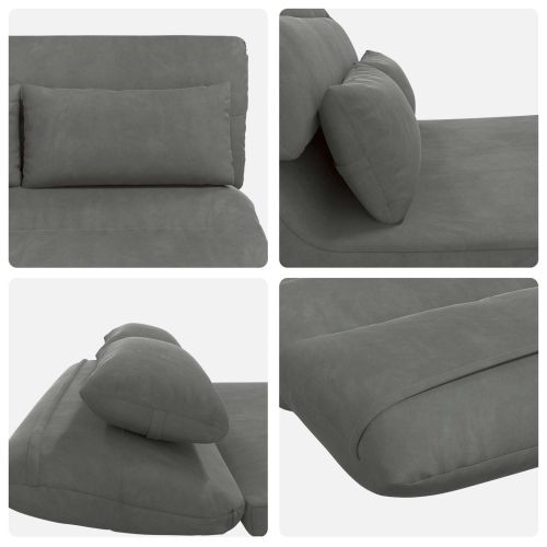 Подово кресло Тъмен сив 110 x 82 x 55 см Кадифе