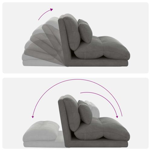 Подово кресло Тъмен сив 110 x 82 x 55 см Кадифе