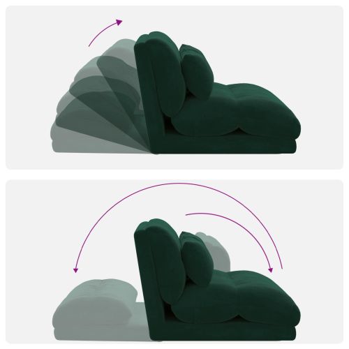 Подово кресло Тъмен зелен 110 x 82 x 55 см Кадифе