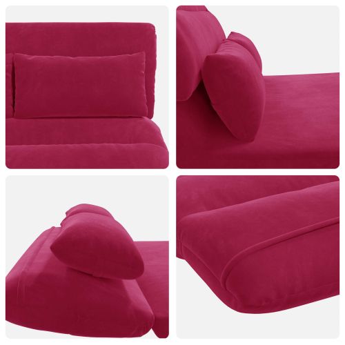 Подово кресло Виненочервен 110 x 82 x 55 см Кадифе