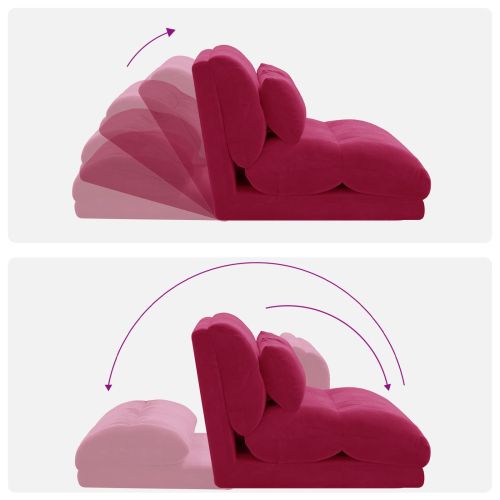 Подово кресло Виненочервен 110 x 82 x 55 см Кадифе