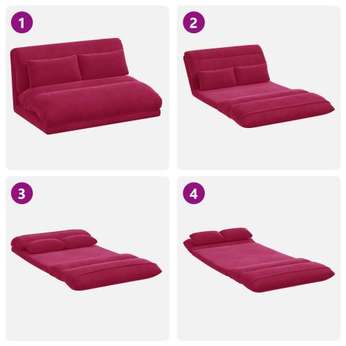 Подово кресло Виненочервен 110 x 82 x 55 см Кадифе