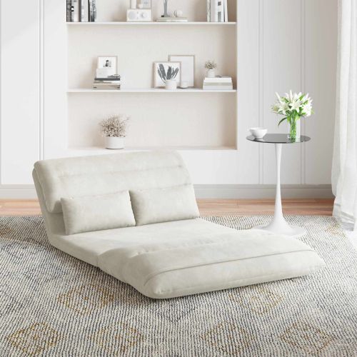 Подово кресло Крем 110 x 82 x 55 см Кадифе